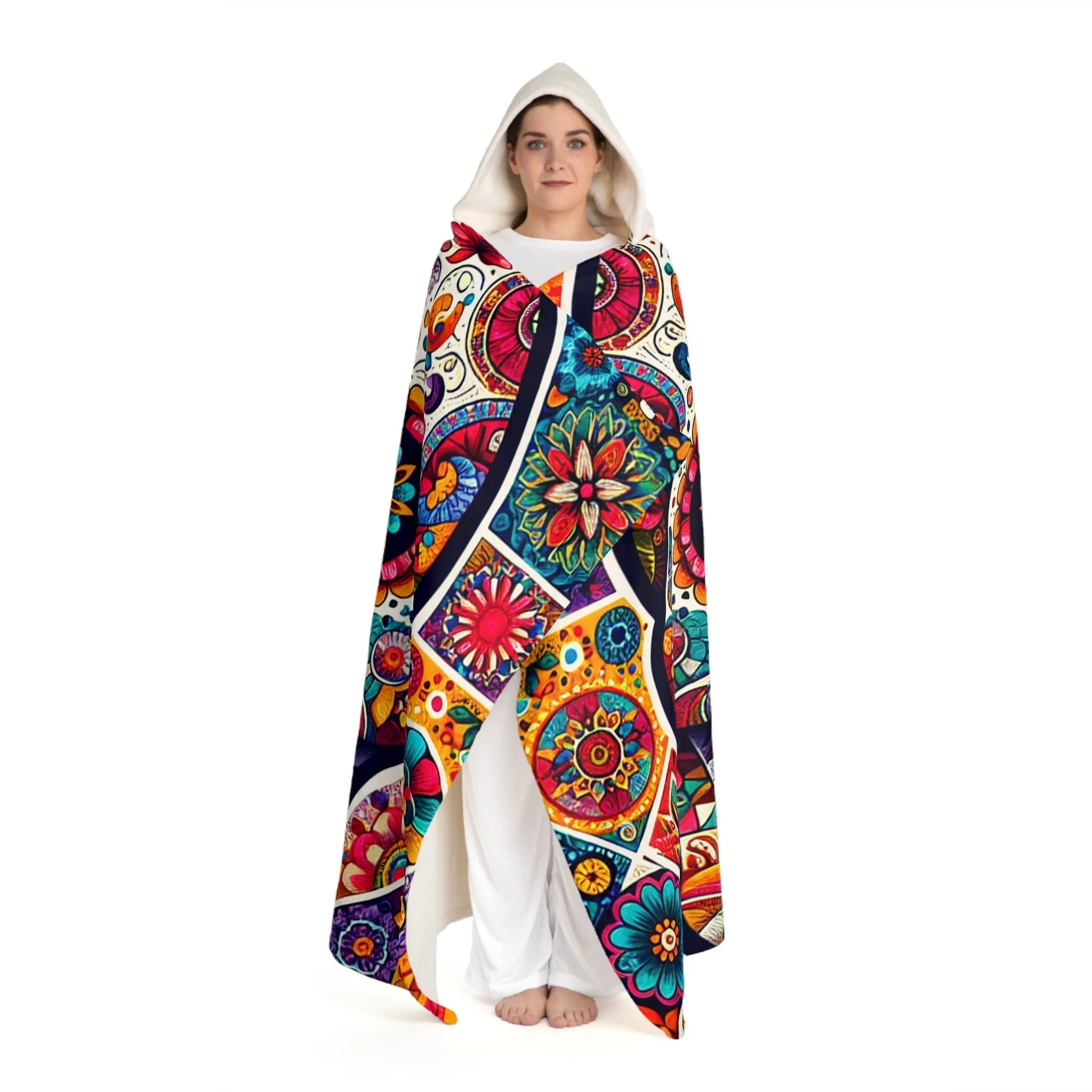 Aurelia Noir - Sugar Skull Hooded Sherpa Blanket
