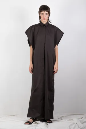 Black elongated sleeveless shirt