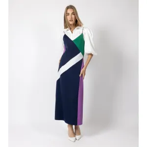 Colorblock Sleeveless Slip Dress Purple