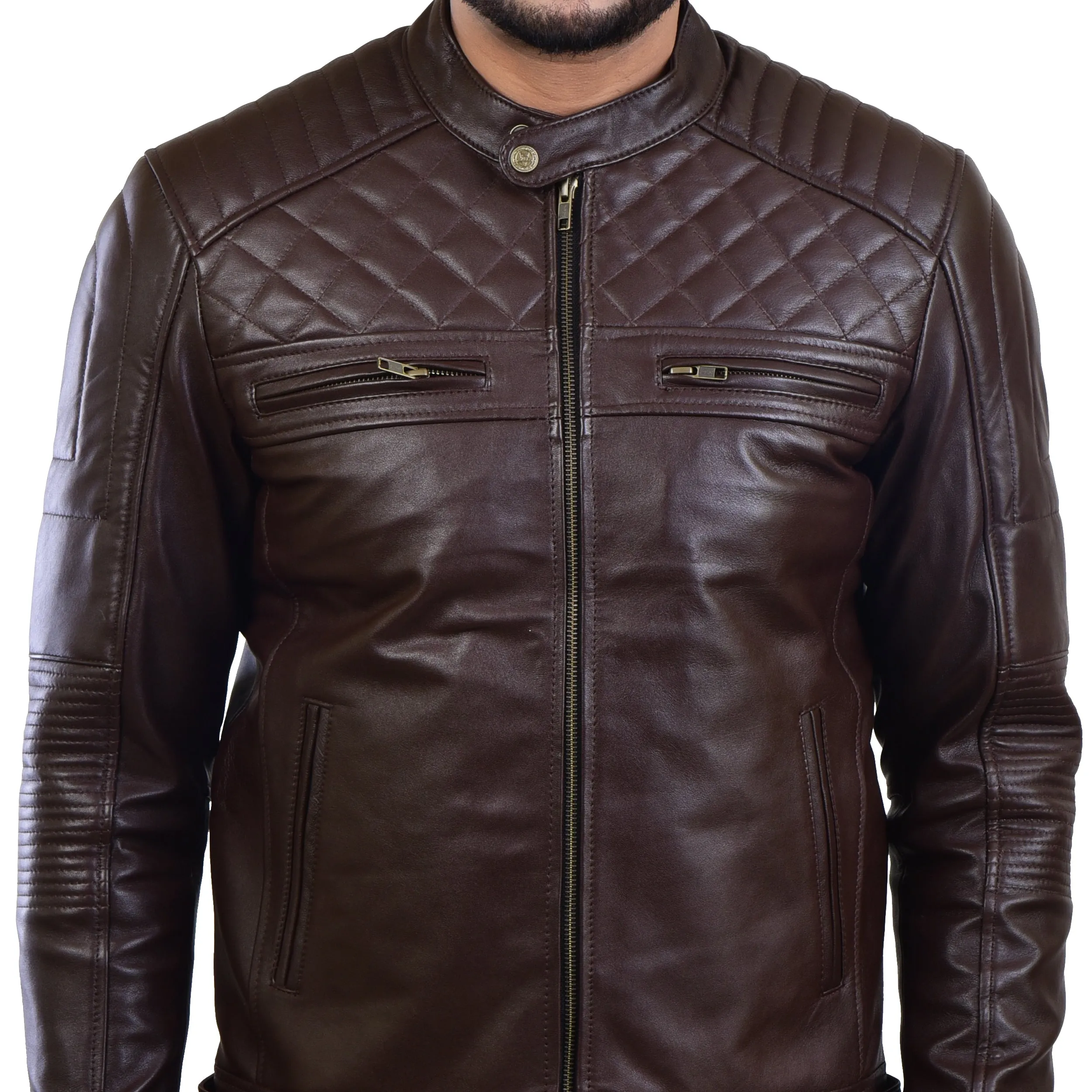 MENS LEATHER JACKET 410138(BLACK)