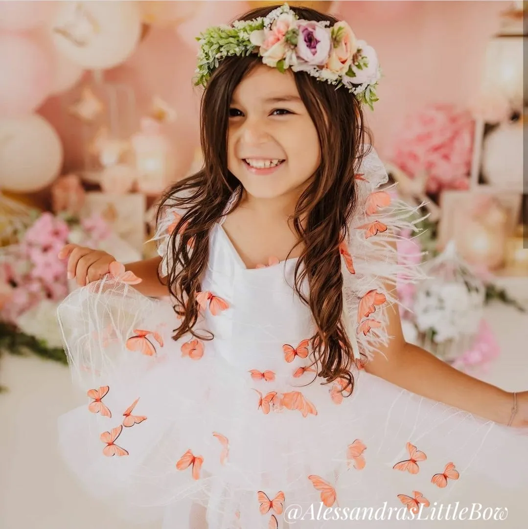 Orange Butterfly Whimsical Romper
