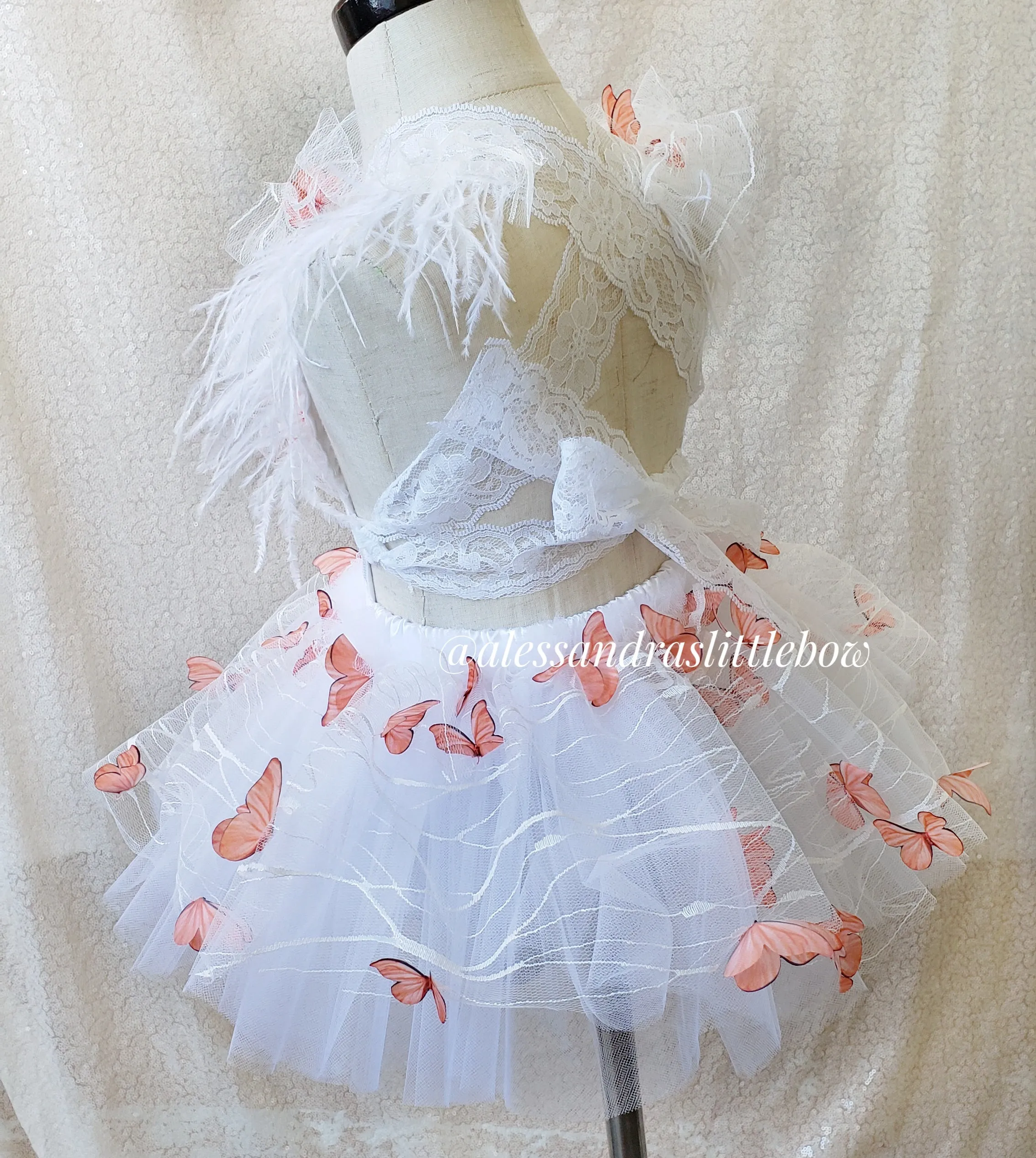 Orange Butterfly Whimsical Romper