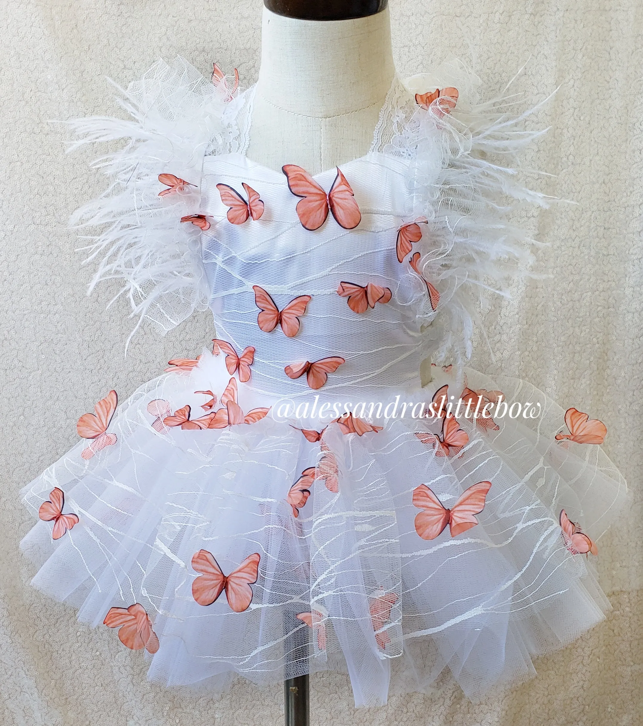 Orange Butterfly Whimsical Romper