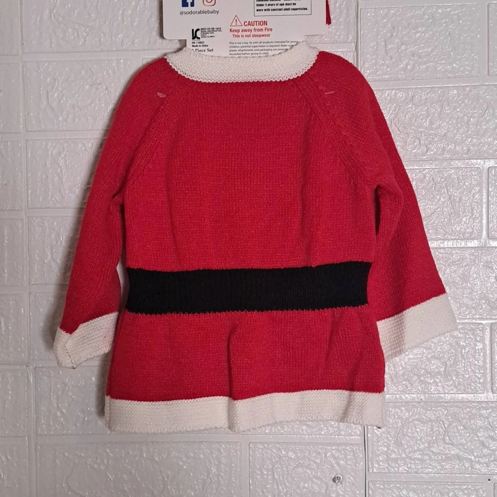 So'Dorable Baby Girl Sweater Dress & Headband Baby's First Christmas