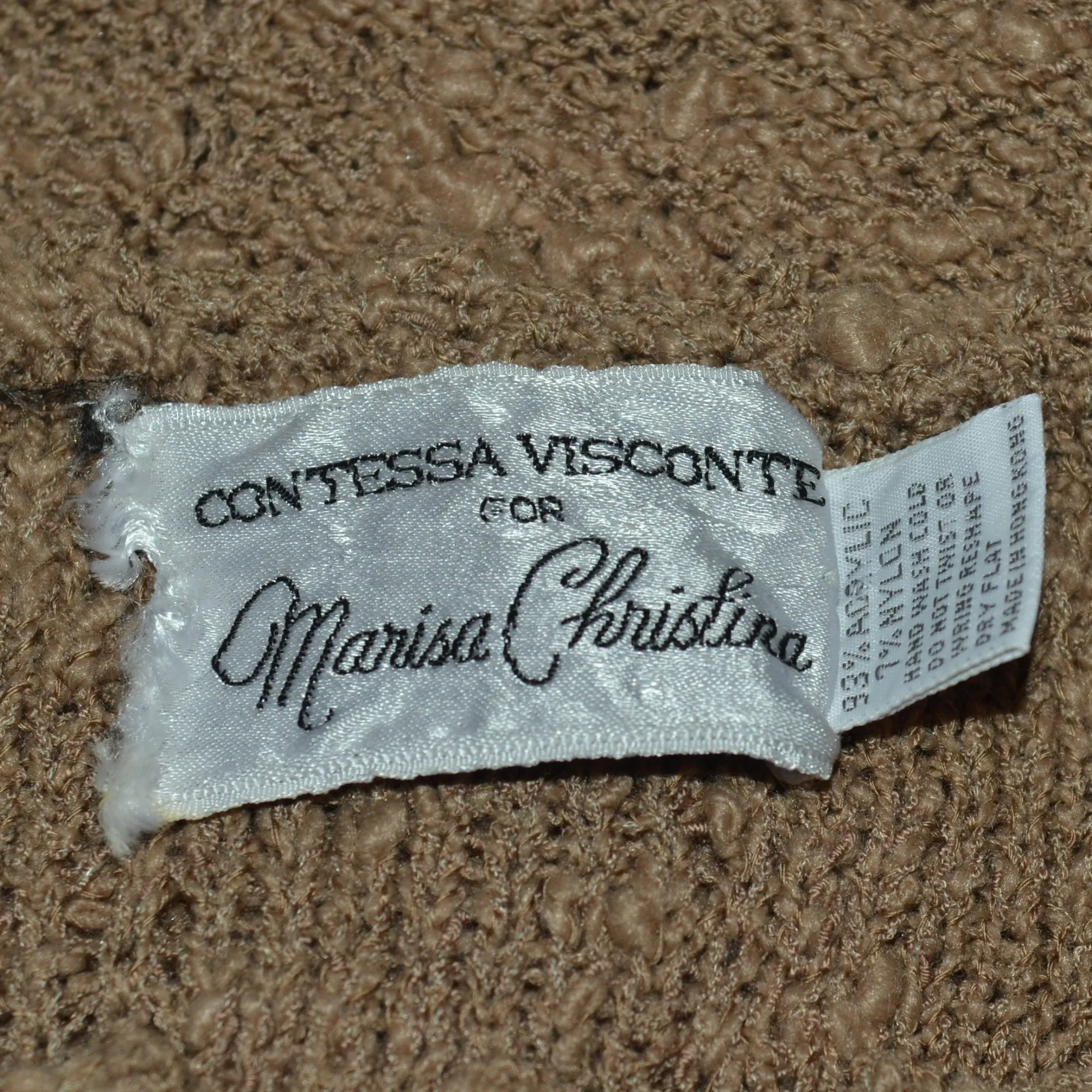 SOLD Contessa Visconte 70s Knit Midi Dress, Crochet Knit Sweater Dress S